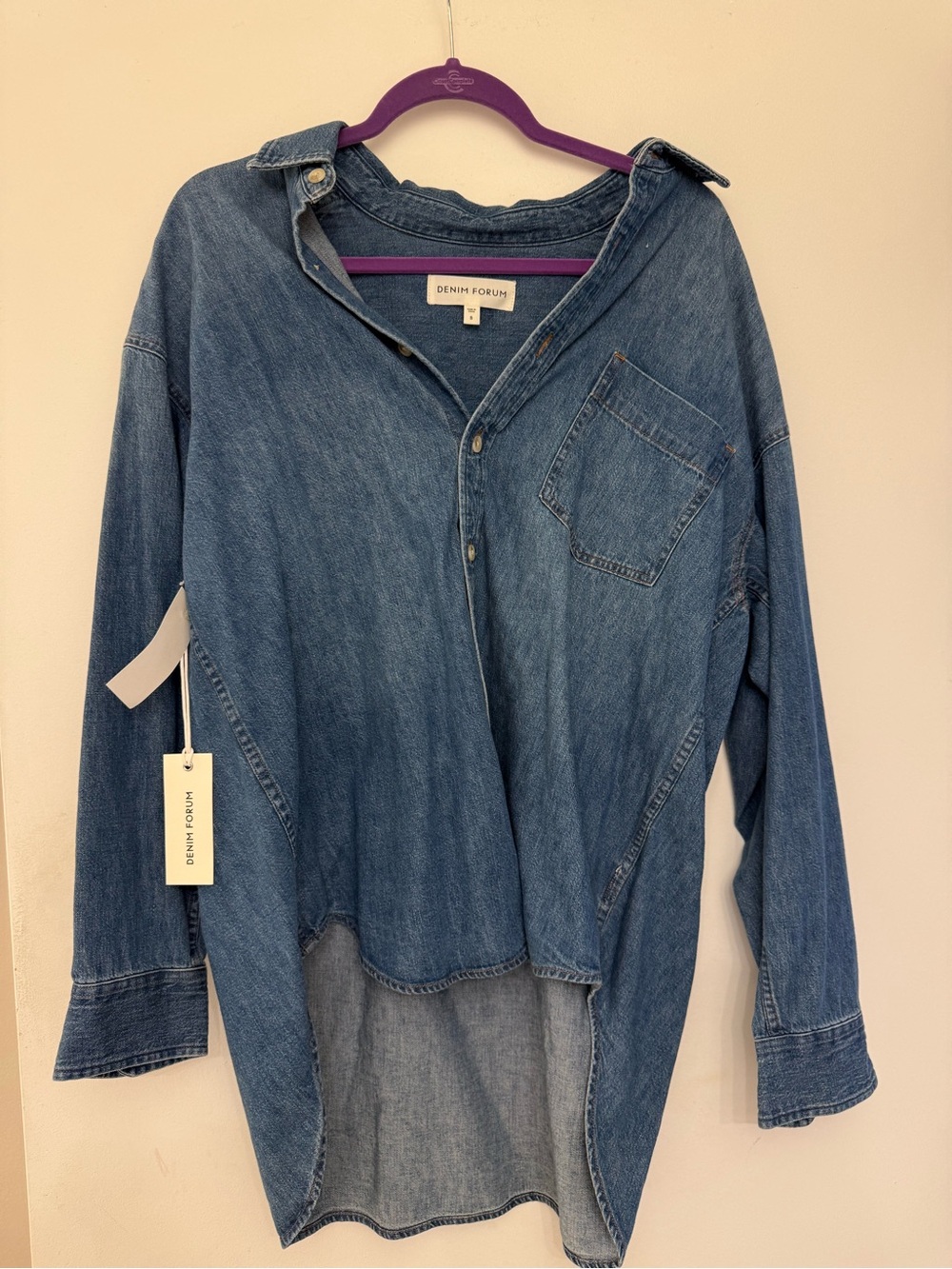 NWT Aritzia 80’s Comfy Denim Shirt - S - Kiss n Tell Blue